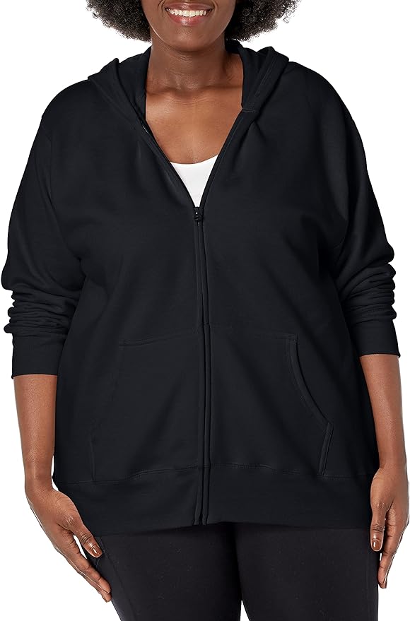 JUST MY SIZE Plus Size ComfortSoft EcoSmart Fleece Full-Zip Women's Hoodie