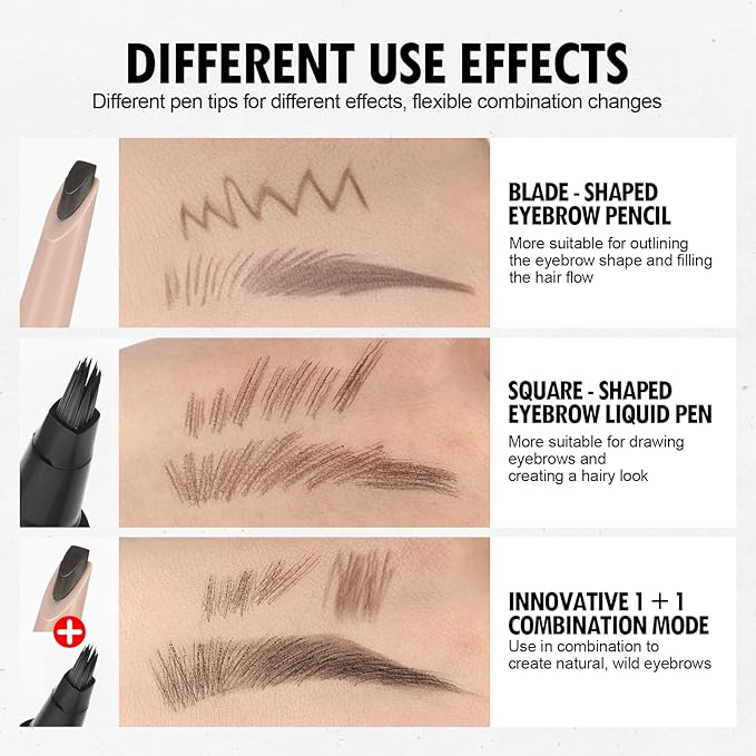 Anglicolor Microblading Eyebrow Pen, Liquid Eyebrow Pen, Square Angled Eyebrow Brush Natural Hair-Like Brow, Long-Lasting, Waterproof Eye brow Pencil for Women and Girls Makeup (03 Caramel Blonde)