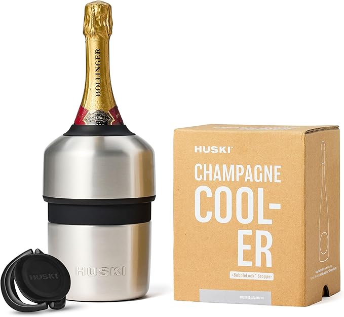 Huski Champagne Chiller | NEW | Award-Winning Iceless Design with Detachable Bottle Stopper | Keeps Wine Cold up to 6 Hour...