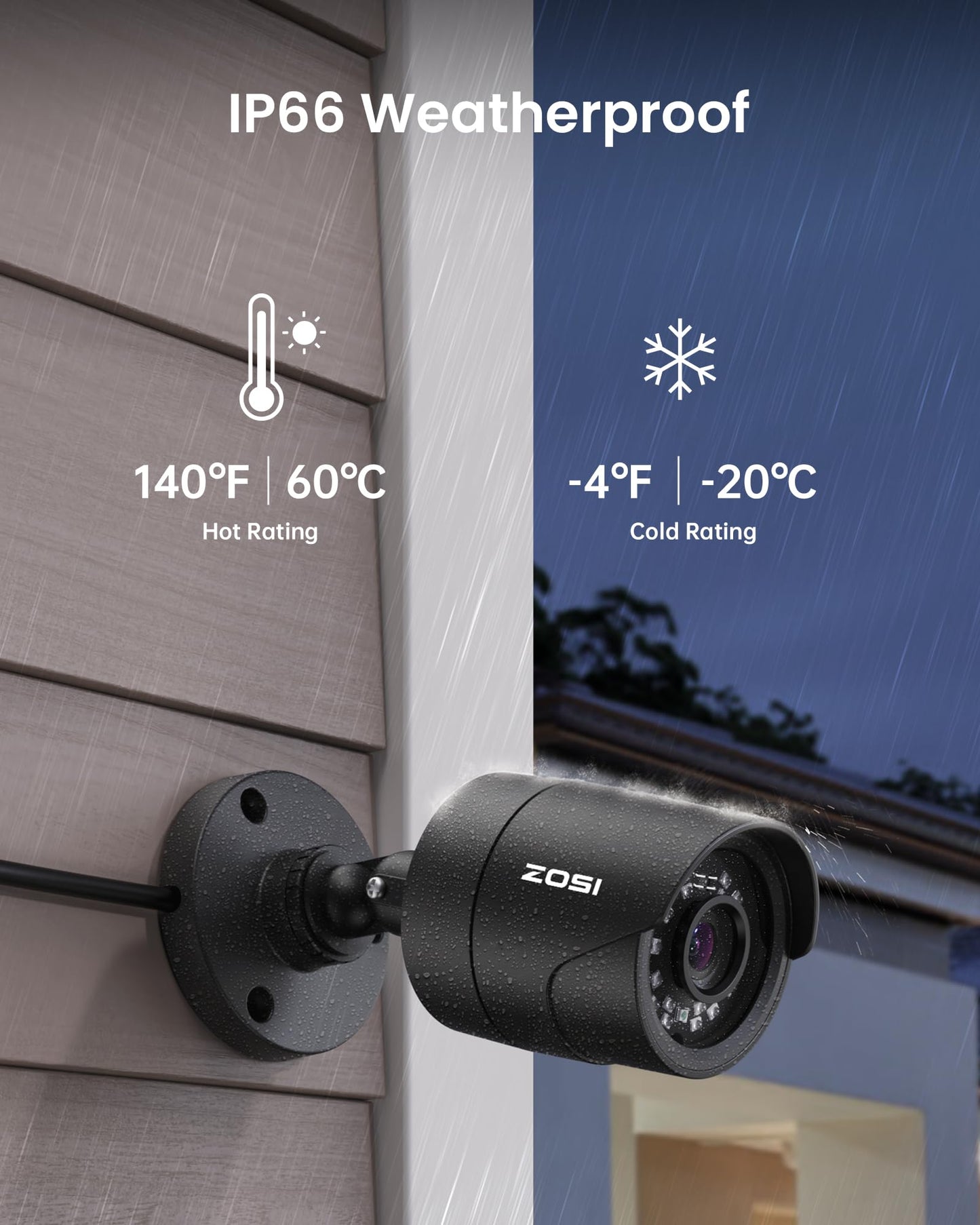 ZOSI 5MP 3K Lite CCTV Security Camera System with AI Human Vehicle Detection, 8CH H.265+ DVR and 4 x 1080p Surveillance Bullet Cameras Outdoor Indoor, 100ft Night Vision, IP66 Weatherproof, 500GB HDD