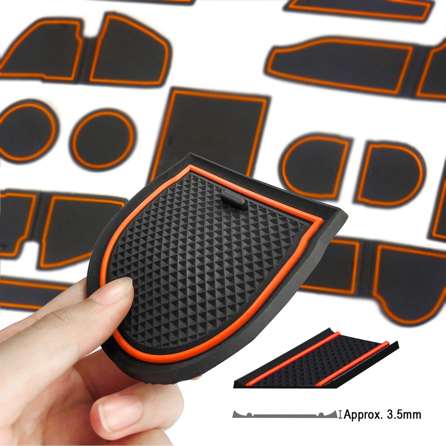 Auovo Anti-dust Door Mats for 2018 2019 2020 2021 2022 2023 Subaru Crosstrek and 2018-2023 Impreza Gate Door Liners Inserts Cup Console Mats Interior Accessories(Pack of 14) (Orange)