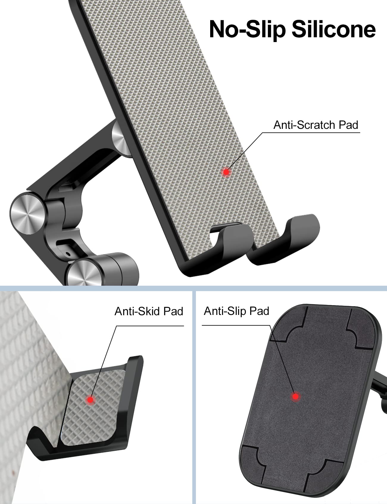 Ocyclone Phone Stand, Adjustable Height And Angle Foldable Cell Phone Stand Holder For Desk, Taller Iphone Stand Compatible With