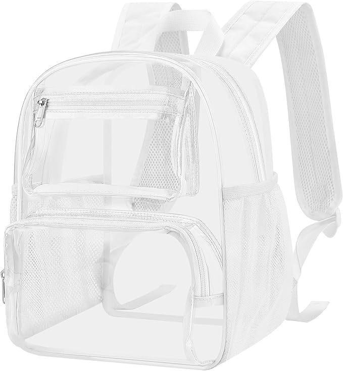 MAY TREE Small Clear Backpack Stadium Approved for Women and Men Clear Bag for Stadium Events Concert Sporting Festival, W...