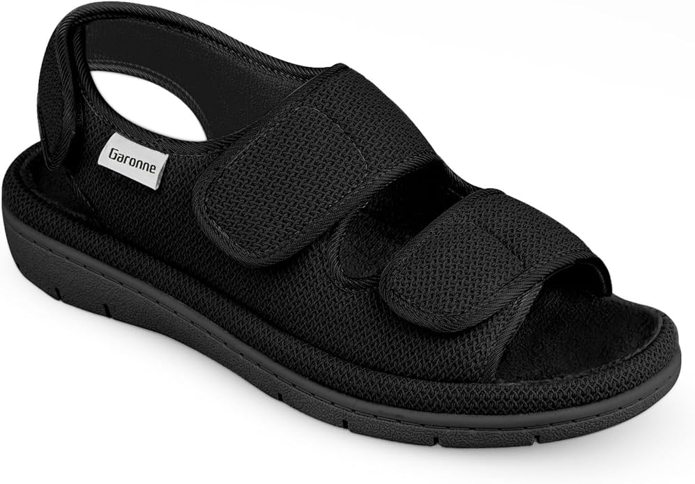 Garonne Women's Adjustable Open-toe Slippers with Ankle & Instep Straps and Arch Support, Summer House Shoes for Women Ind...