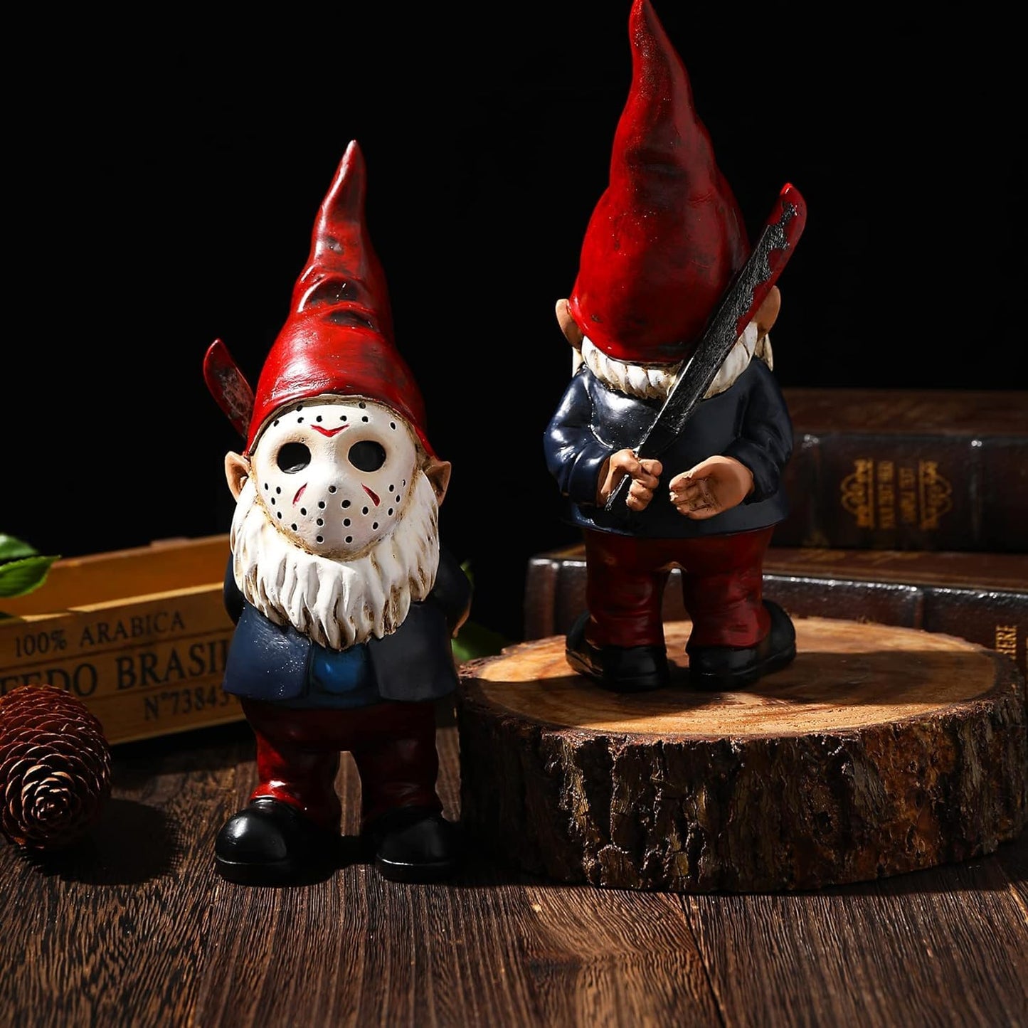 SPINNDO Horror Decor Halloween Decorations Indoor Garden Gnome Garden Statue Home Décor (red)