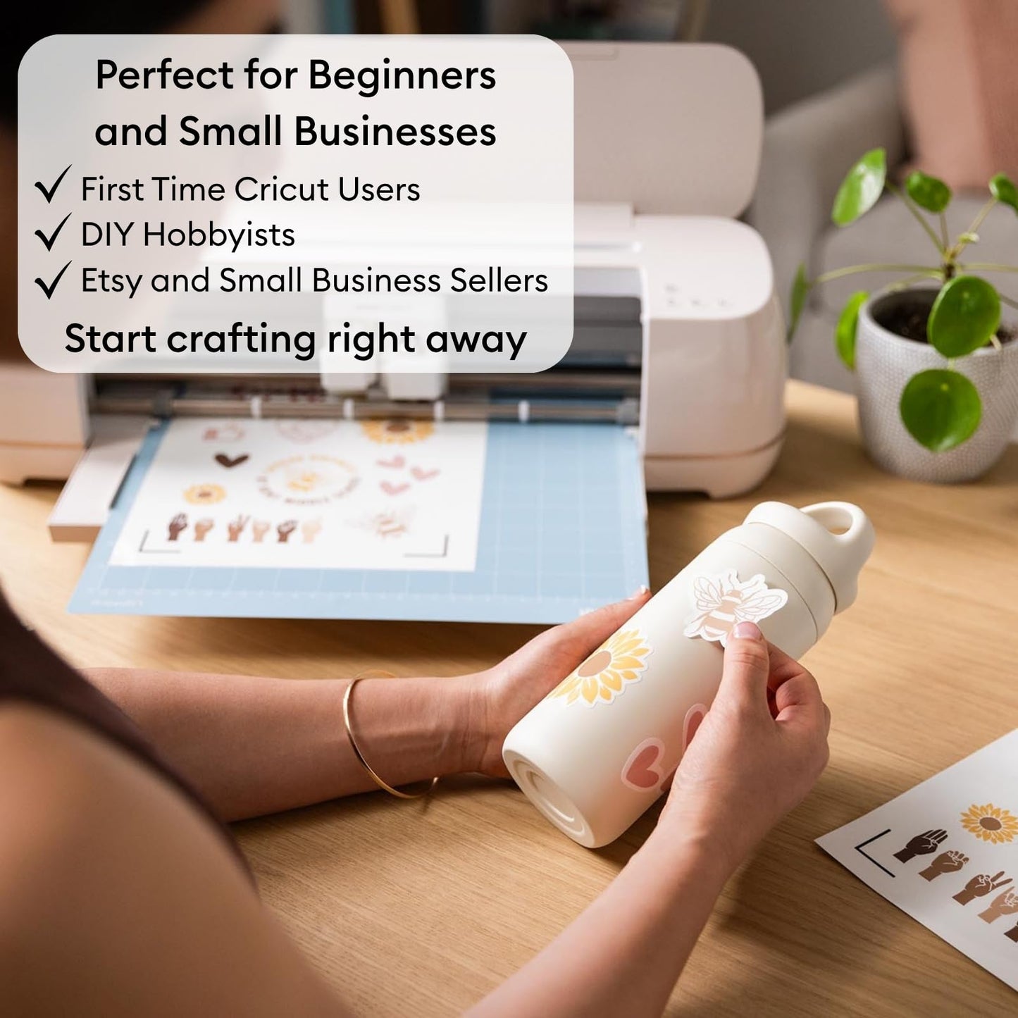 Cricut Maker 4 Sticker Making Bundle - Print Then Cut Machine with Waterproof Sticker Paper, Vinyl & Tools for Custom Stickers & Small Business