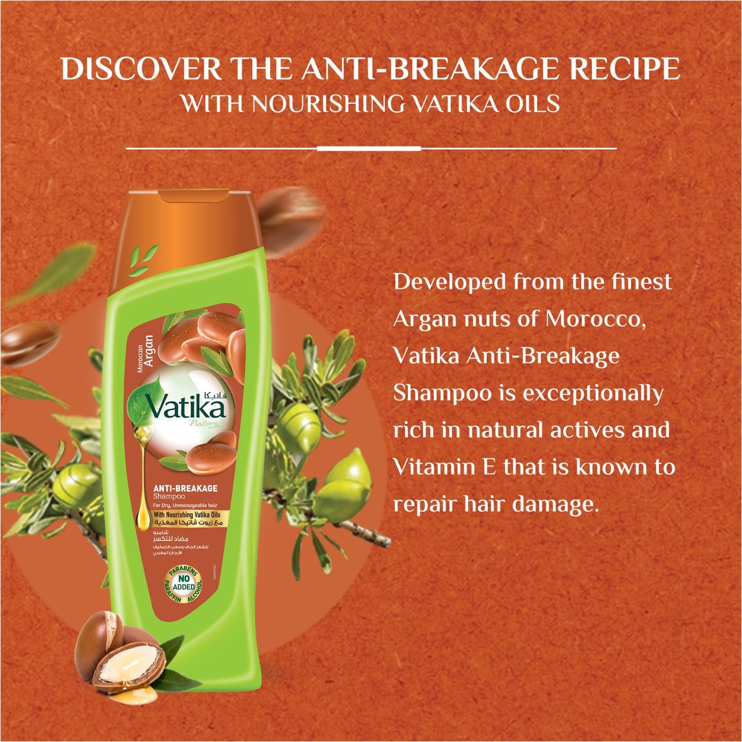 Dabur Vatika Naturals Shampoo for Women - Nourishing, Strengthening & Moisturizing Cleanser for All Hair Types including Curly &