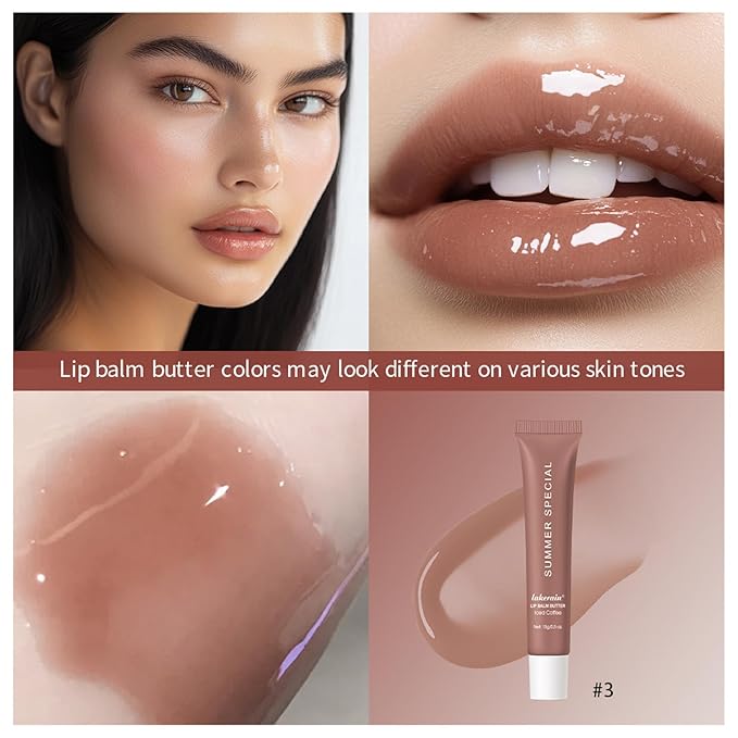 URQT Summer Special Lip Butter Balm, Hydrating, Nourishing & Softening Lip Care with Natural Oils & Fruit Extracts, Long-Lasting Moisture, Non-Sticky Shine, Soften Dry Lips Lip Care (#1 Vanilla)