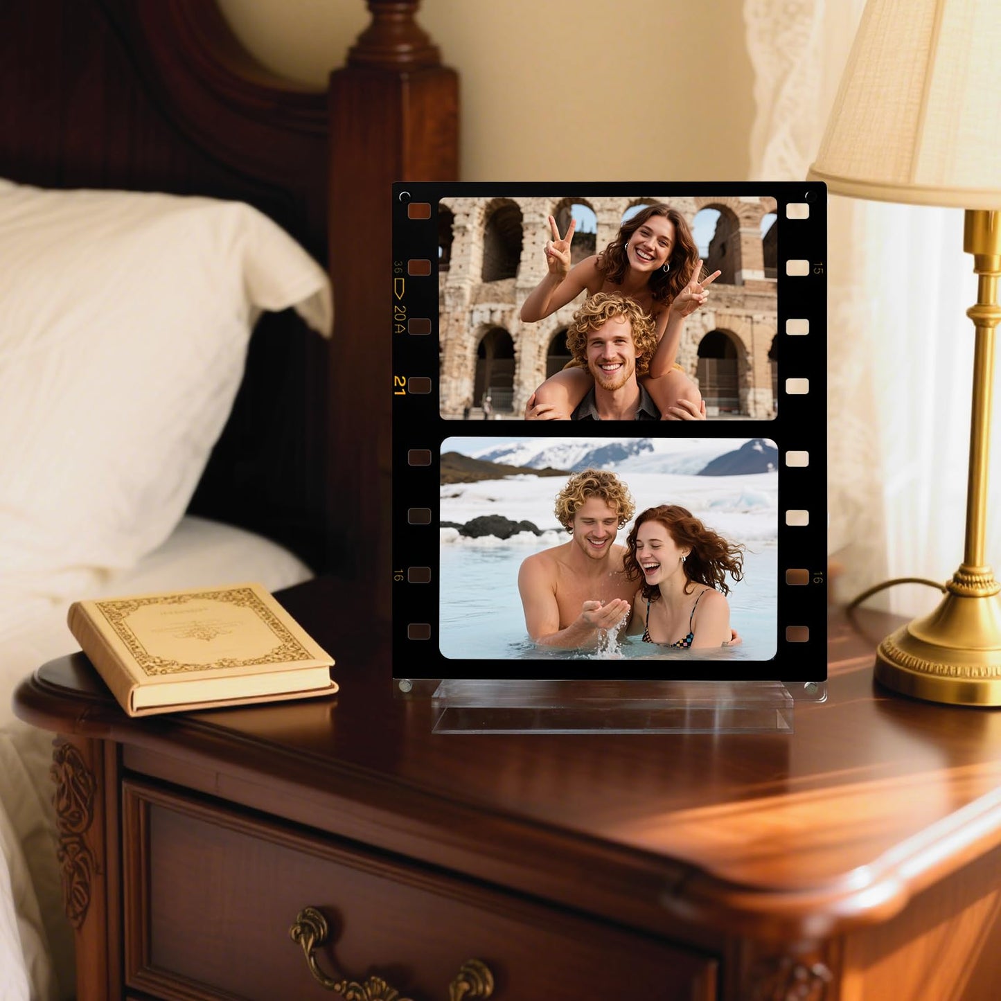 SOMTO Vintage Film Roll Magnetic Acrylic Picture Frame 4x6 – Meaningful Keepsake Gift for Wife, Husband, Boyfriend, Girlfriend – Birthday, Anniversary, Christmas,Wedding, Memory Photo Display