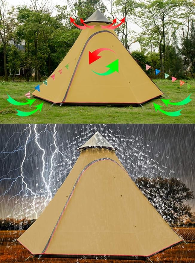 12'x10'x8'Dome Camping Tent 5-6 Person 4 Season Double Layers Waterproof Anti-UV Windproof Tents Family Outdoor Camping Tent | Double Layers, Waterproof, Anti-UV, Windproof, Family, Outdoor