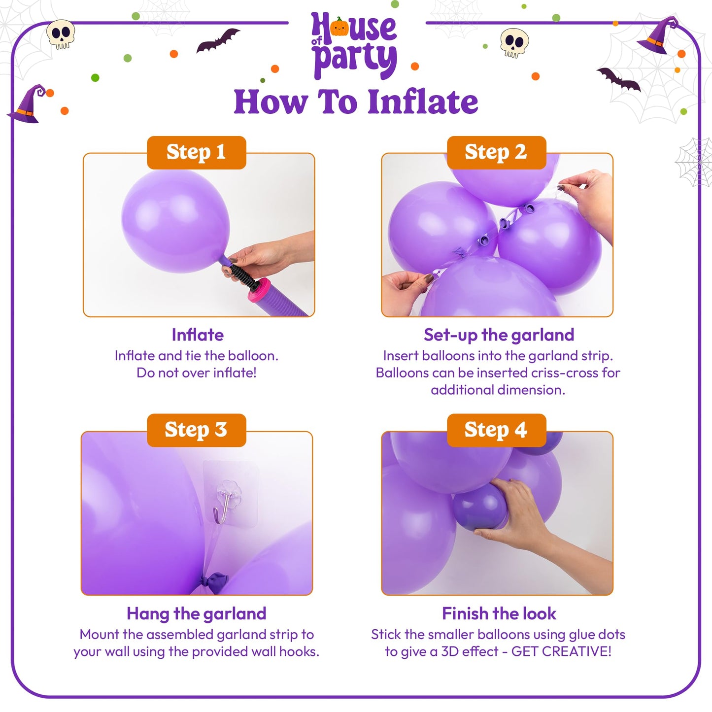 HOUSE OF PARTY 50PCS Halloween Cauldron Foil Balloons - 30" Cauldron Halloween Balloons Arch Kit Balck Green Balloon for Birthday Halloween Party Decorations