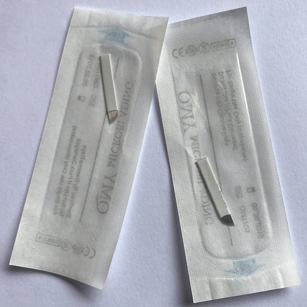Brow Microblading Blades Fine Microblades 20PCS/PACK (White, 14 Pin-0.25MM)