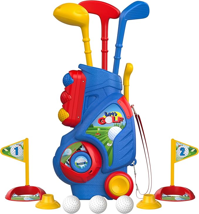 Liberry Toddler Golf Set, Upgraded Kids Golf Cart with Unique Shoulder Strap Design, Indoor Outdoor Sports Toys Gifts for ...