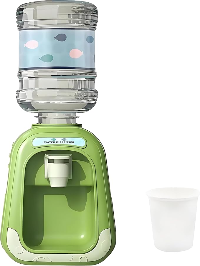190ml Mini Water Dispenser with Cup – 1:6 Scale Green Simulated Drink Dispenser, On/Off Switch Design, Ideal for Office or...