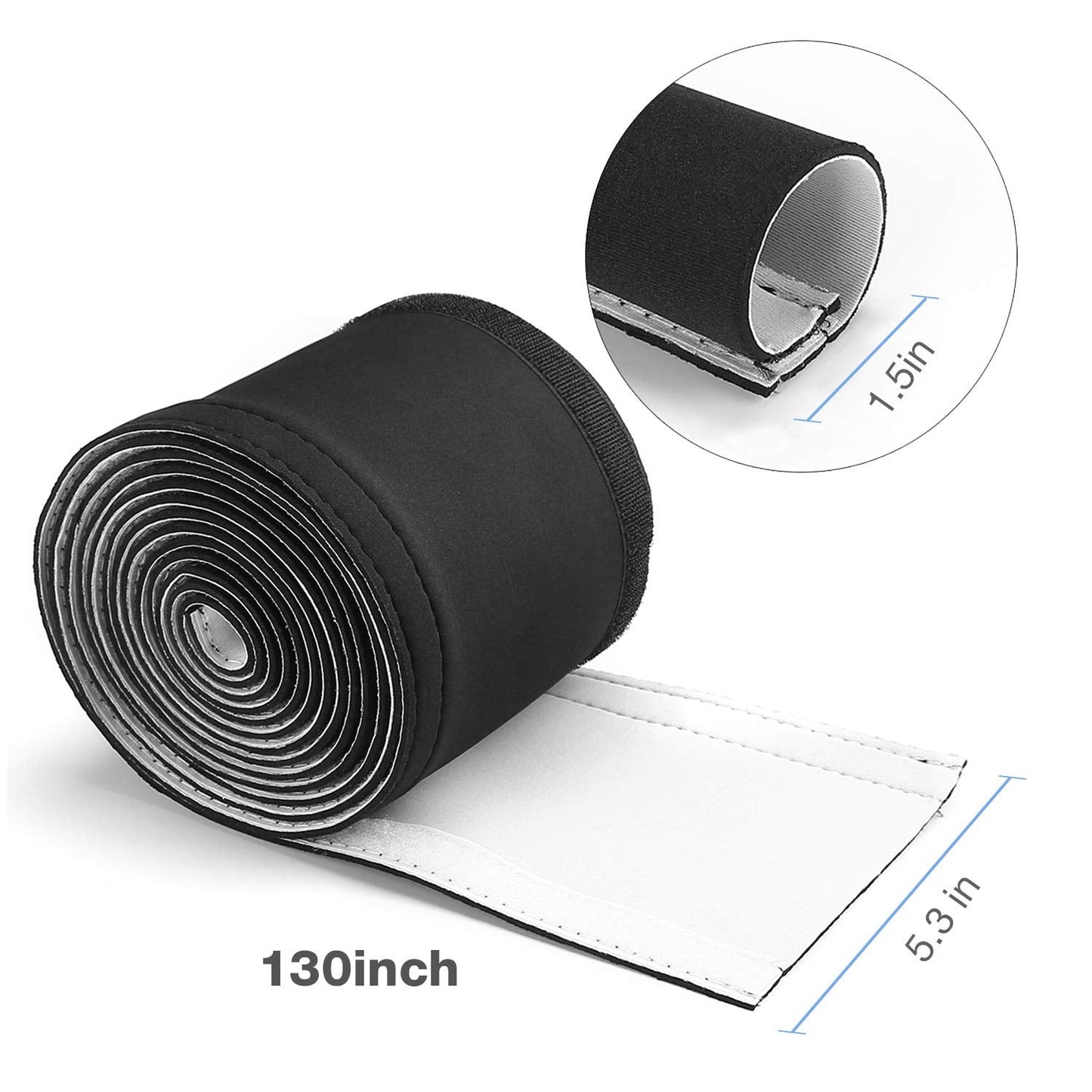 Joto 2 Pack Cable Management Sleeve, 130 Cord Organizer System With Hook&Loop For Tv Computer Office Home Entertainment, Flexibl