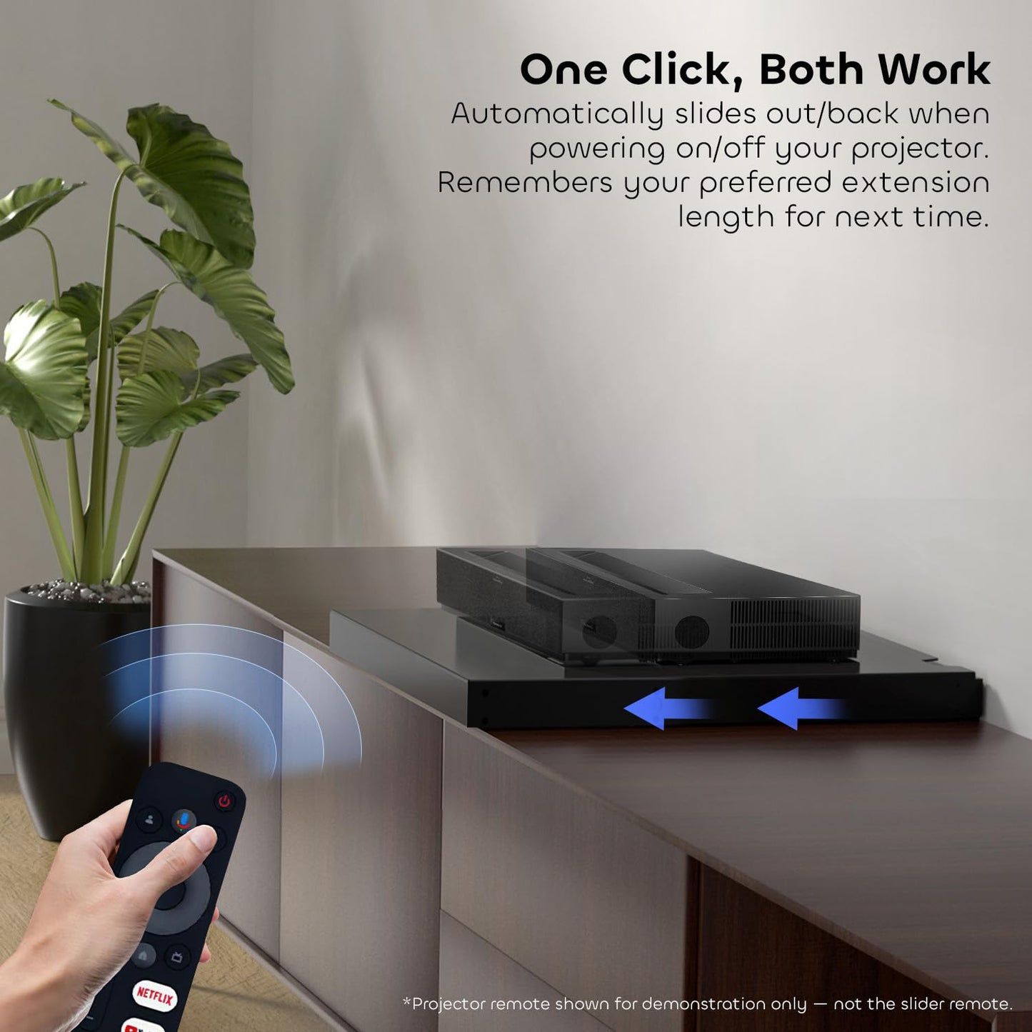 NothPJ NothingProjector Motorized Sliding Tray for Ultra Short Throw Projector, Intelligent Slider for UST Laser TV | Extend to 150" | Automatically Retractable Telescopic | Syncs Projector's Power