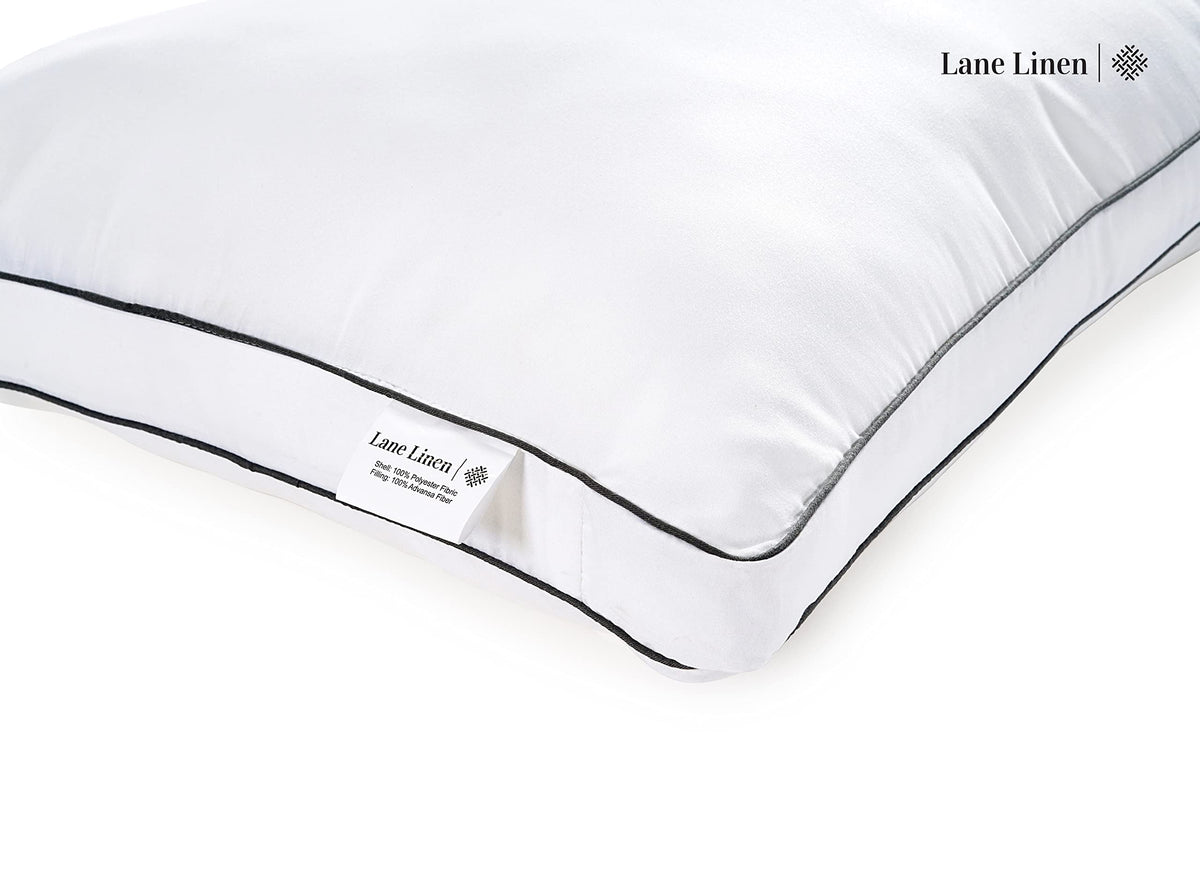 LANE LINEN Bed Pillows for Sleeping - Pillows Queen Size Set of 2, Gusseted Supportive Firm Pillow for Side and Back Sleepers, Luxury Down Alternative Hotel Pillows, 20x30in