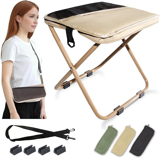 COMELY Portable Folding Chair for Outdoors: Heavy Duty Camping Stool for Adults, Compact Ultralight Collapsible Stools for...