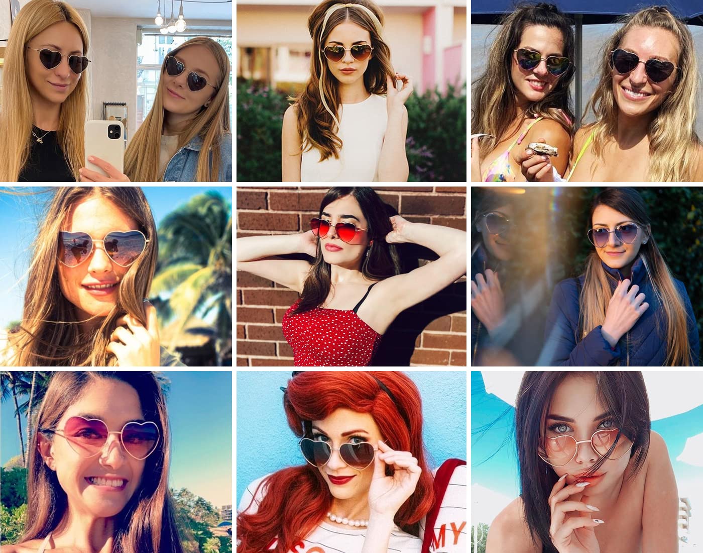 Polarized Heart Sunglasses for Women Fashion Lovely Style Metal Frame UV400 Protection Lens (Gold/Gradient Brown)