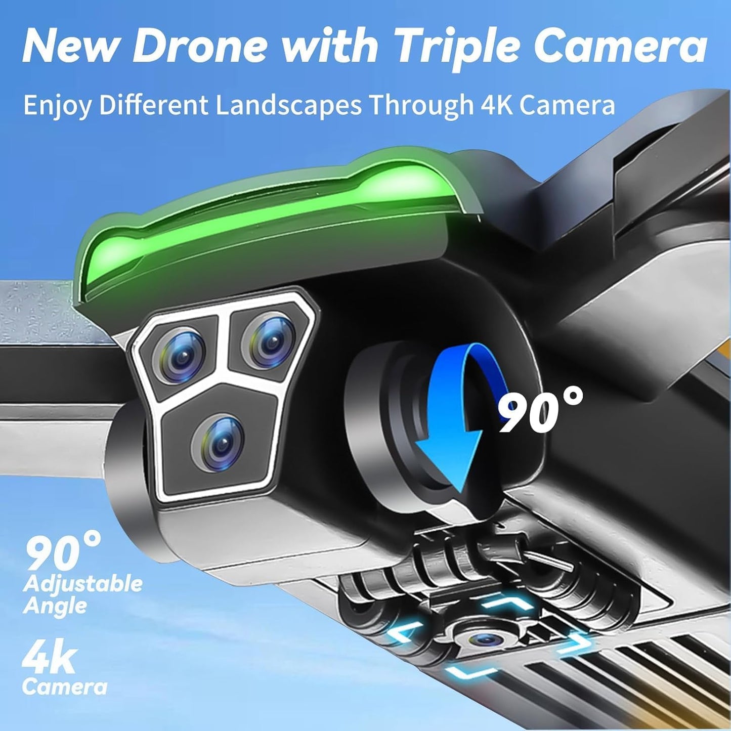 S166 Drone with Camera 4K for Adults, Professional GPS Drone with Auto Return, 4-Way Obstacle Avoidance, Follow Me, 60 Mins Flight Time (3 Batteries), Foldable RC Quadcopter with Case(Standard)