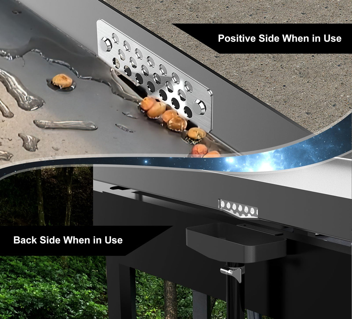 Upgrade Rear Blackstone Grease Catcher, Grease Trap with Separate Magnetic Grease Gate for Blackstone,Innovative Griddle Accessories,Compatible with 36" Grill Plate