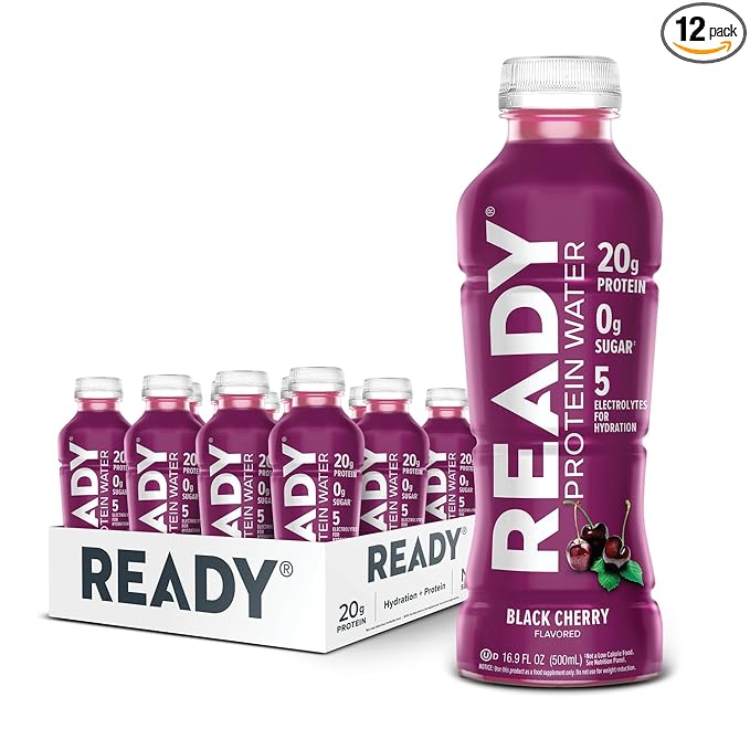 Ready® Protein Water – 20g Whey Protein Isolate, Zero Sugar, Low-Calorie Sports Drink for Hydration & Recovery – Electroly...
