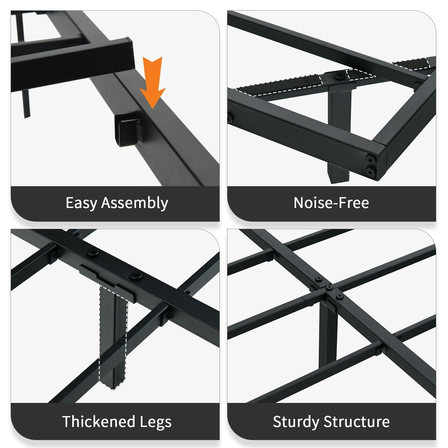 HOMBCK Floating Bed Frame Full Size with Smart LED Lights, Metal Platform Bed, No Box Spring Needed, Noise-Free, Easy Assembly