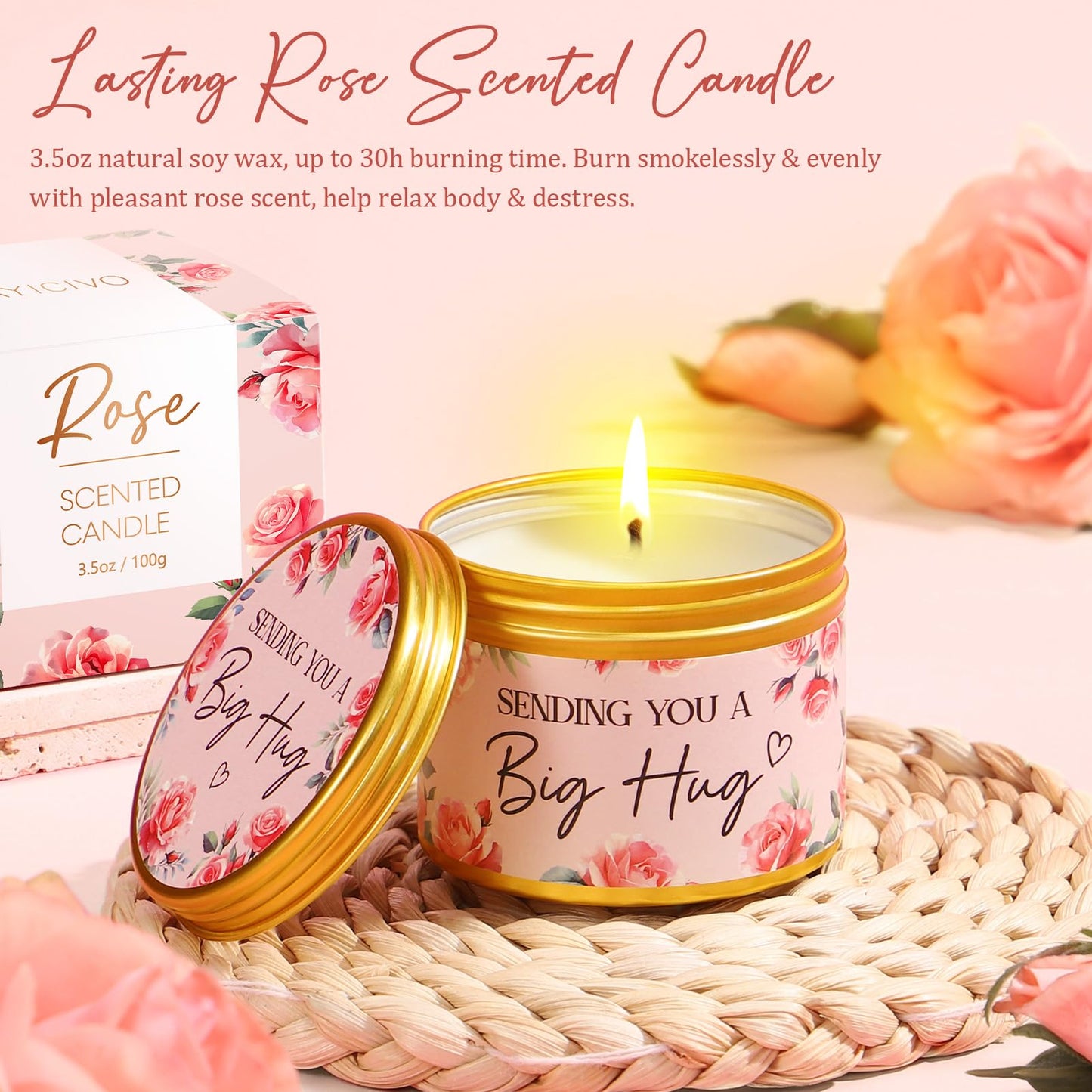 Birthday Gifts for Women Self Care Gifts, Rose Spa Gifts Baskets Bath Set Get Well Gifts Care Package Relaxation Valentines Day Gifts for Her Women Mom Sister Friend Wife Girlfriend Teacher w/ Blanket