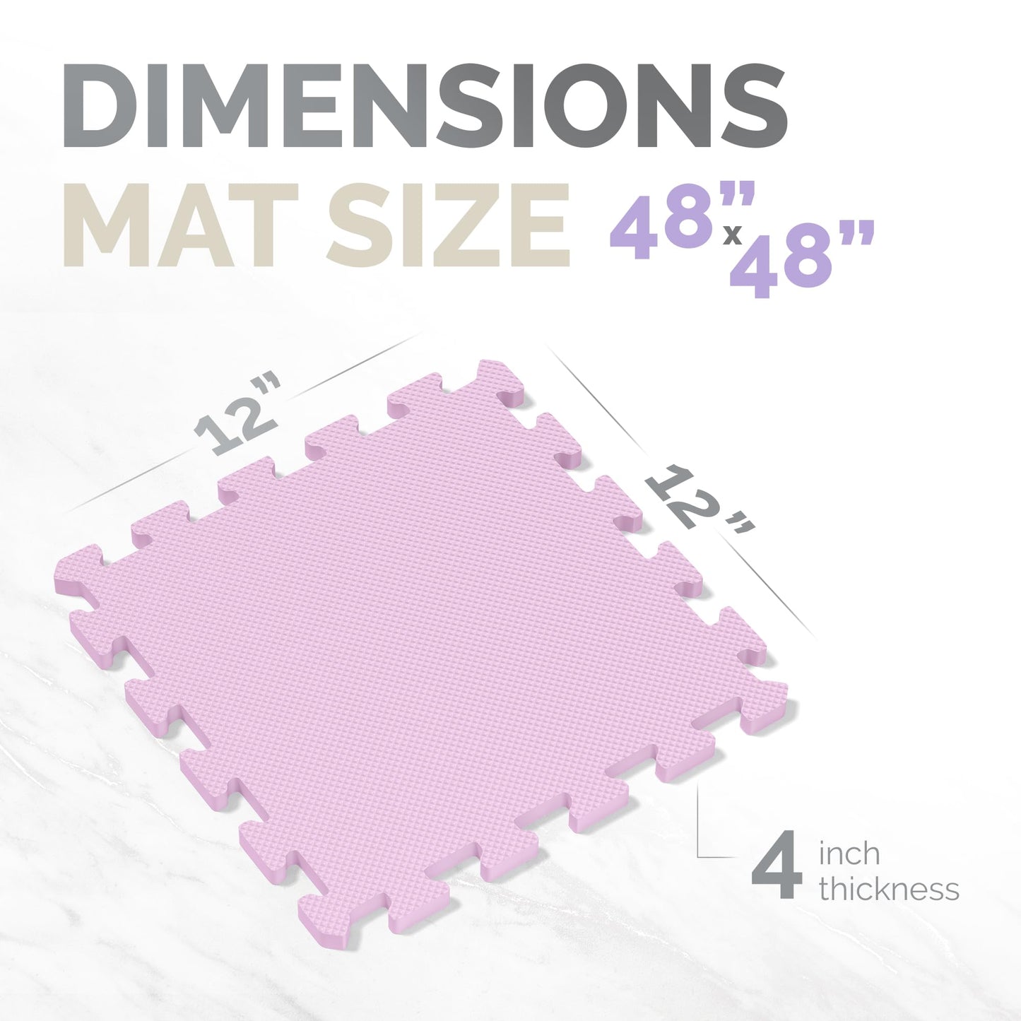 TOYVELT Ultimate Foam Play Mat Set 12x12-16 Interlocking Floor Tiles for Kids - Non Toxic, Colorful Foam Puzzle Mats - Safe and Durable - Ideal Play Mat for Toddlers 1-3 - Pink-Purple-Beige