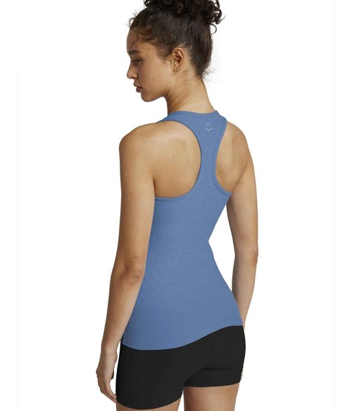 Beyond Yoga Women's Spacedye Step Up Racerback Tank, Sky Blue Heather, Large