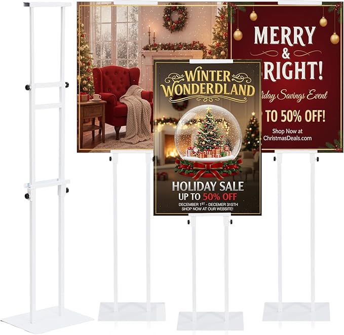 Thyle 3 Pcs Poster Board Stands for Display Height up to 75" Heavy Duty Welcome Sign Stand Double Sided Adjustable Banner ...