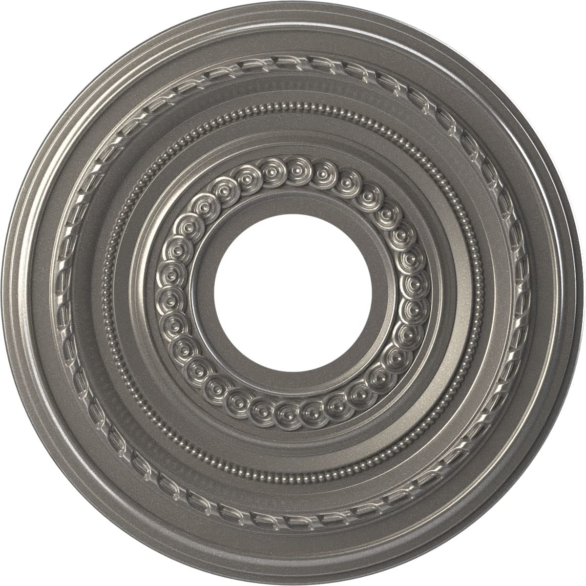 Ekena Millwork 13Od X 3 1/2Id X 3/4P Cole Thermoformed Pvc Ceiling Medallion (Fits Canopies Up To 4 1/4), Aged Dark Steel