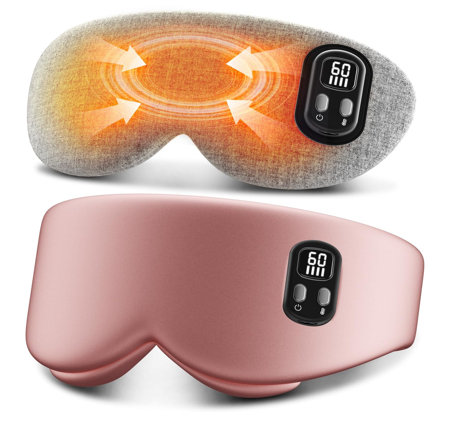 Heated Eye Mask - Cordless Eye Mask for Dry Eyes, Eye Relief, Improved Sleep, Timed Shutdown, 4 Temperature, Washable Eye Heating Pad for Travel, Removable for Cleaning - Dark Pink