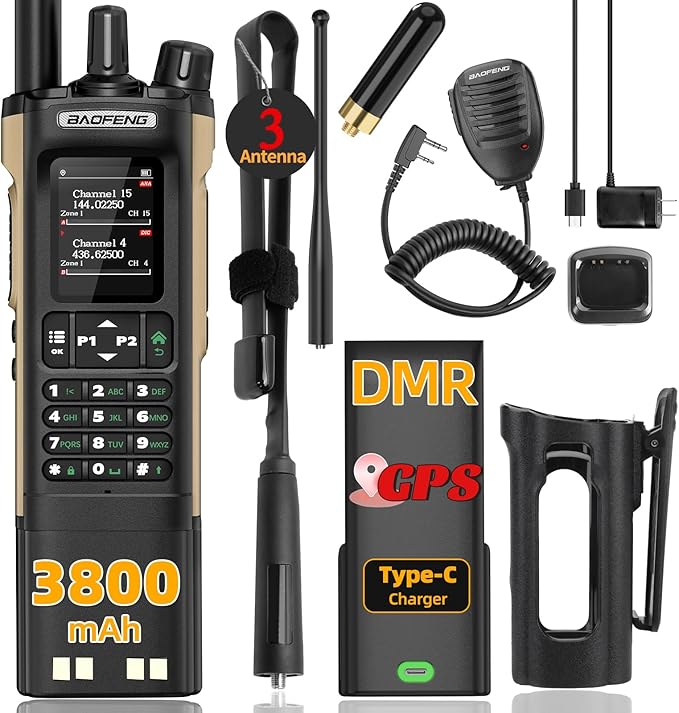 Ham Radio Baofeng DM32 DMR Radio Handheld Rechargeable Walkie Talkies Long Range DM32UV 5RM Two Way Radio NOAA Weather Rad...