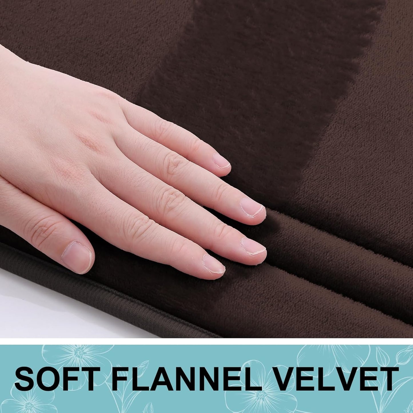 Grandaily Memory Foam Bath Mat Rug 47x17, Ultra Soft, Non-Slip and Absorbent Bathroom Rugs, Machine Wash Dry, Comfortable Bath Carpet for Bathroom Floor, Tub and Shower, Brown