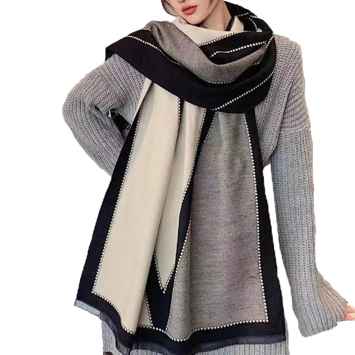 FKYBDSM Scarf Pashmina Shawls Wraps Of Evening Dresses Travel Office Winter Wedding Cashmere Feel Large Scarves