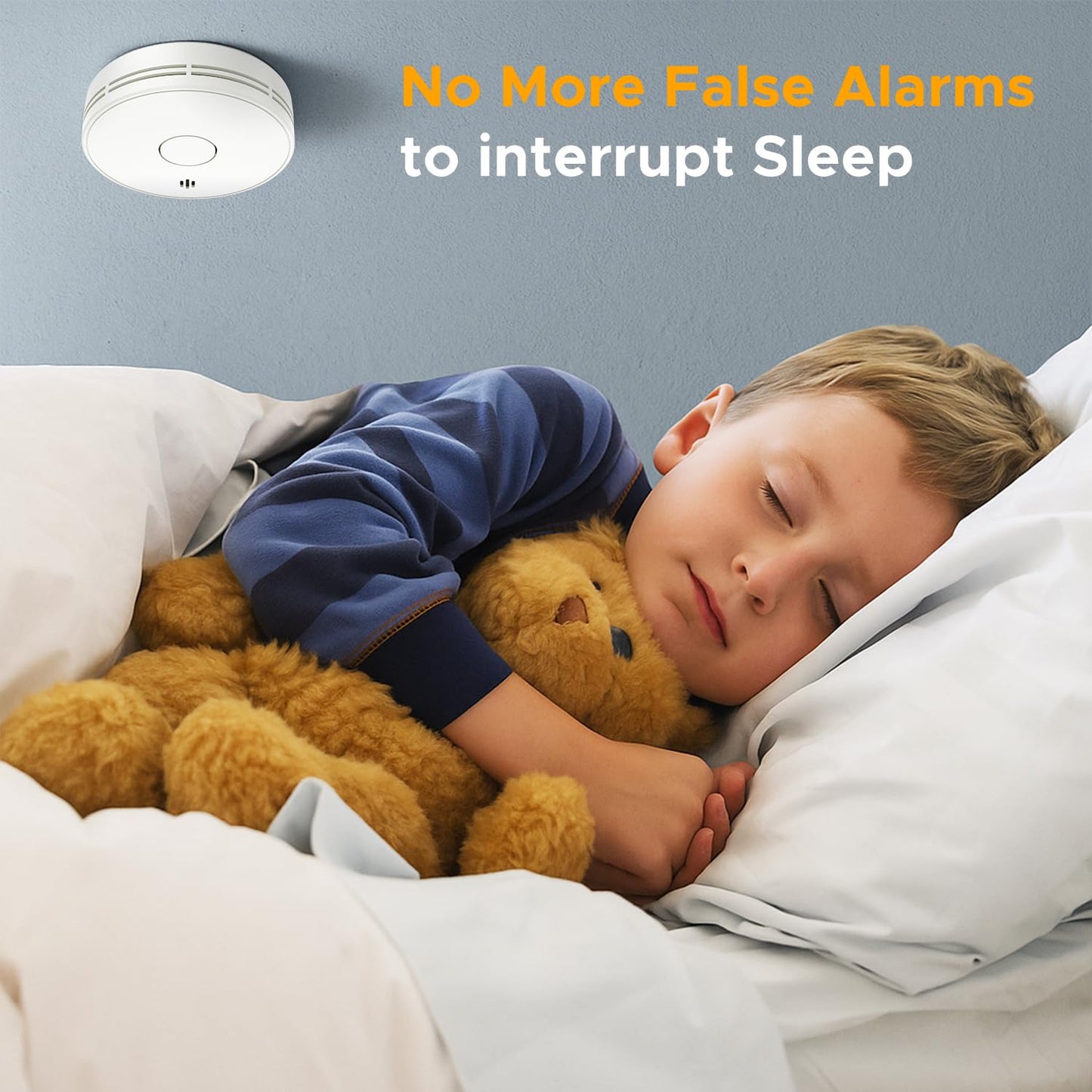 Alertlink Smoke Alarm with LED Indicator with Mute Button, Fire Alarm Smoke Detector with Built-in 10 Year Battery, Model VS02