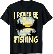 Outdoor Adventure Fishing Lifestyle Unisex-Adults Fishing Enthusiast Fish Fishing Rod Lake Black Small Classic Fit Short S...