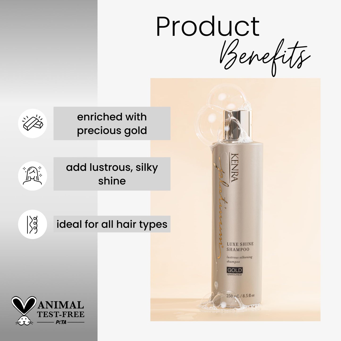 Kenra Platinum Luxe Shine Shampoo/Conditioner | Gold Enriched | Transforms Dull And Lifeless Strands To Glamorous And Full-Bodie