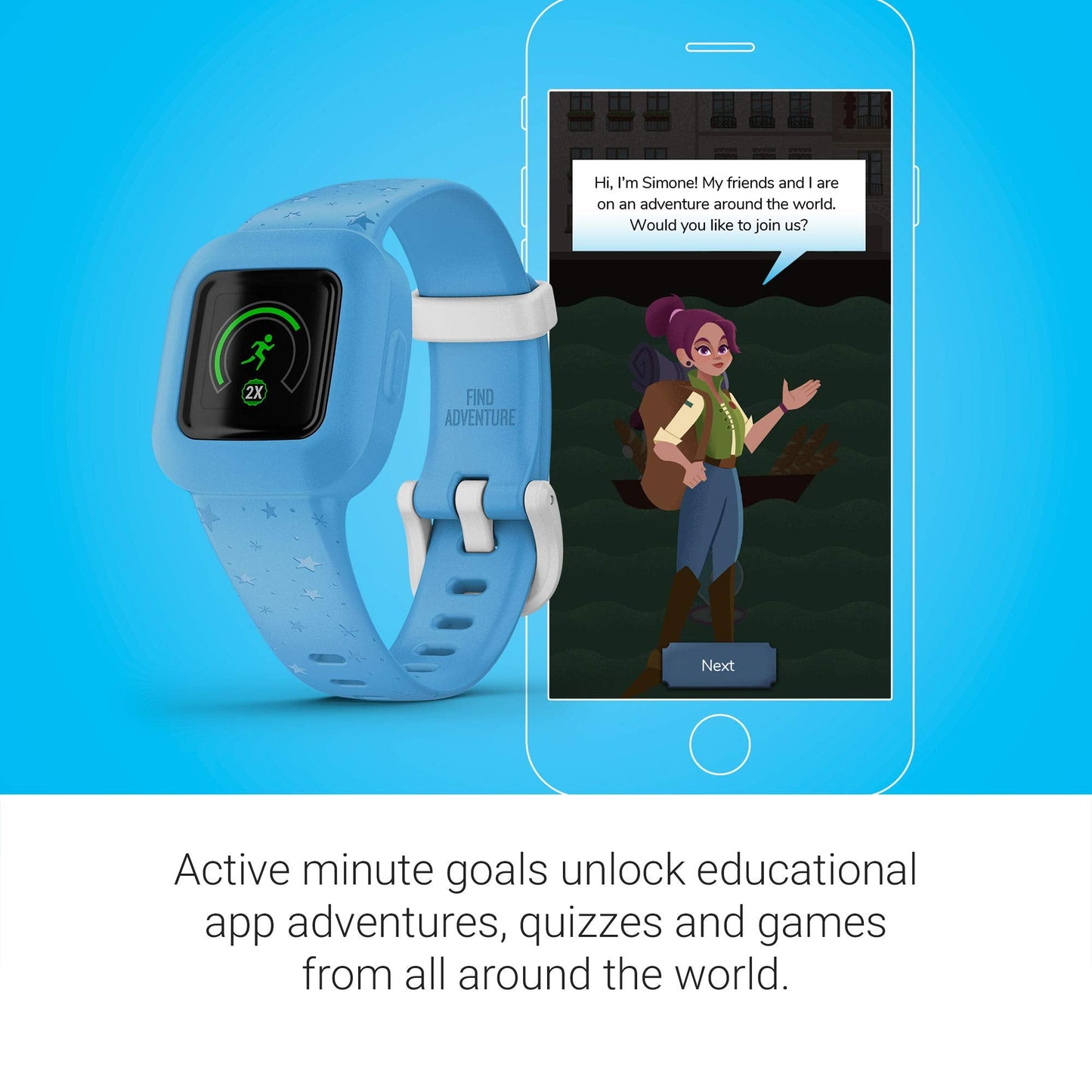 Garmin Vivofit Jr. 3, Fitness Tracker For Kids, Includes Interactive App Experience, Swim-Friendly, Up To 1-Year Battery Life, B
