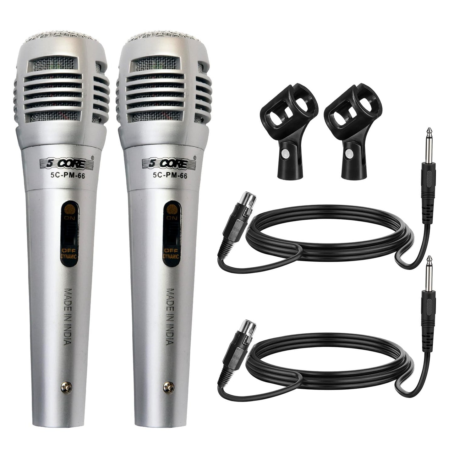 5 Core Microphone Dynamic Vocal Handheld Mic Cardioid Unidirectional Microfono W On Off Switch + Xlr Audio Cable For Singing - P