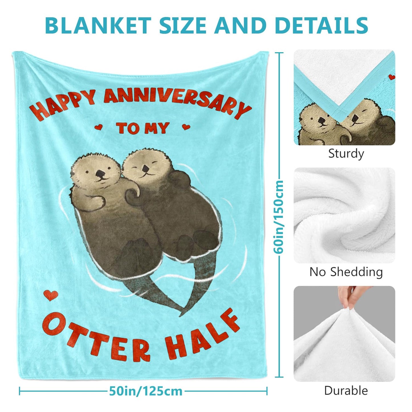 Wedding Anniversary Blanket Gifts for Women Men - Happy Anniversary Wedding Romantic Gifts for Wife Husband Boyfriend Girlfriend Couple Gifts for Him Her - I Love You Gifts - Throw Blanket 50"X60"