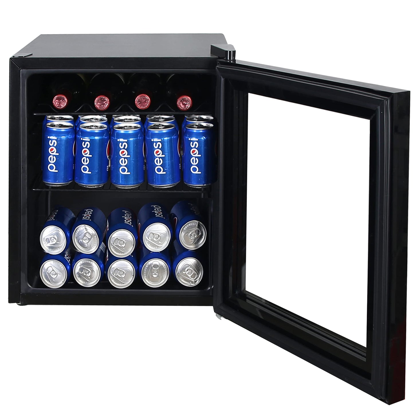 Avanti Beverage Refrigerator and Wine Cooler with 15 Bottle/60 Can Capacity, Glass Door, 17-Inch Wide Freestanding, Adjustable Thermostat Control, 1.6-Cubic Feet, Black