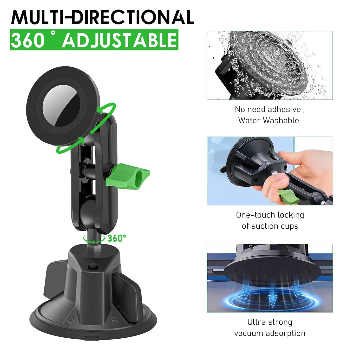 Psycat Chubby Grip Magnetic Dash Mount Suction Cup Phone Mount For Iphone Samsung All Smartphone 360 Rotation Magnetic Phone Hol