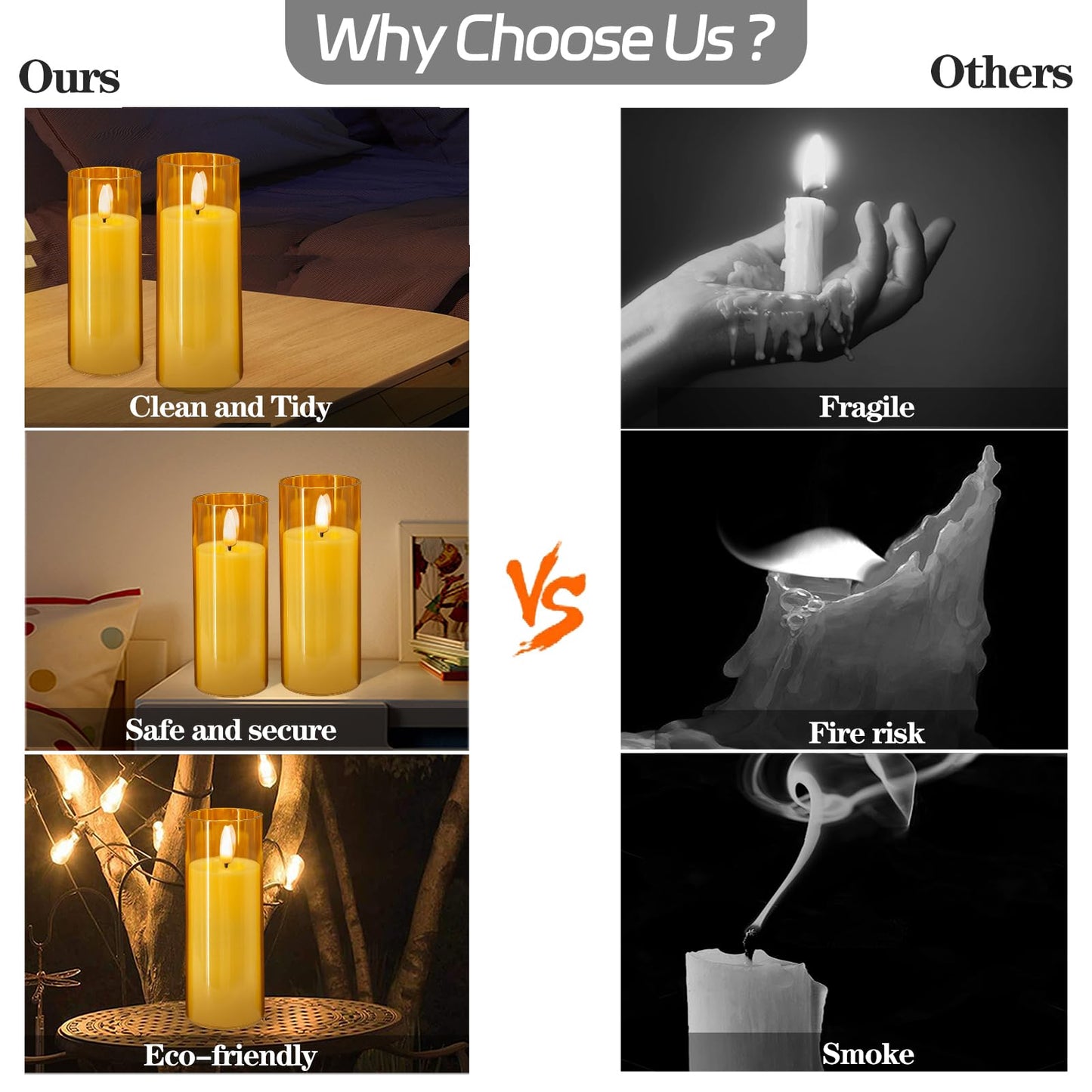 Sudifor Amber Flickering Flameless Candles, 9 Pack Battery Operated Candles with Flickering Flame, Led Pillar Candles with 2 Remote and Timer for Party/Hotel/Wedding/Birthday/Home Decoration