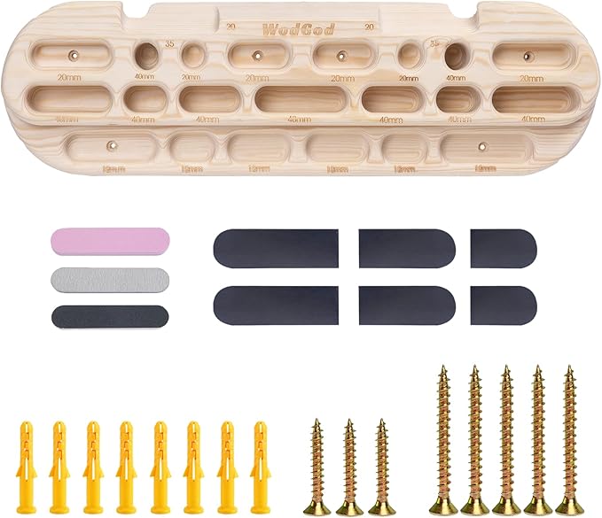 WodGod Climbing Hangboard Rock Climbing Training, Rock Climbing Fingerboard, Wooden Climbing Board Trainer for Strengthen ...