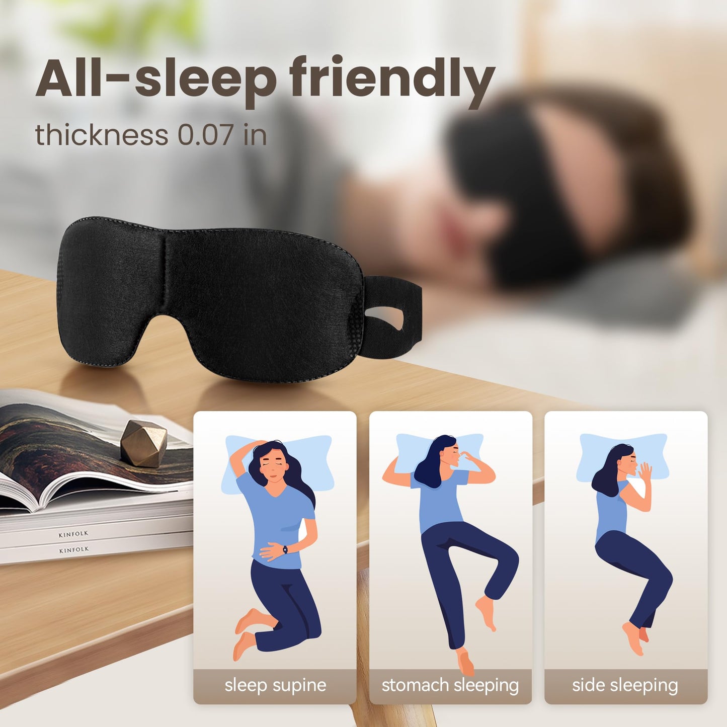 CROUVM 100 Pack Disposable Sleep Masks Bulk, Blackout Blindfolds for Men Women, Soft Eye Shade Cover for Sleeping Travel Yoga, Light Blocking Night Eye Mask for Party Games Team Building