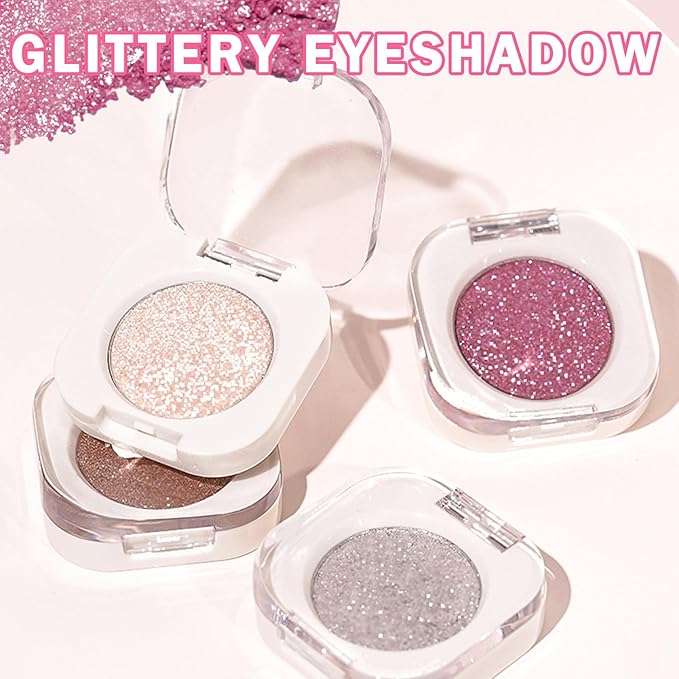 Glitter Eyeshadow Champagne Glow, Ultra Fine Shimmer, Buildable Formula, Daily Multiuse Glossy Eyes Makeup (09 Moonstone)