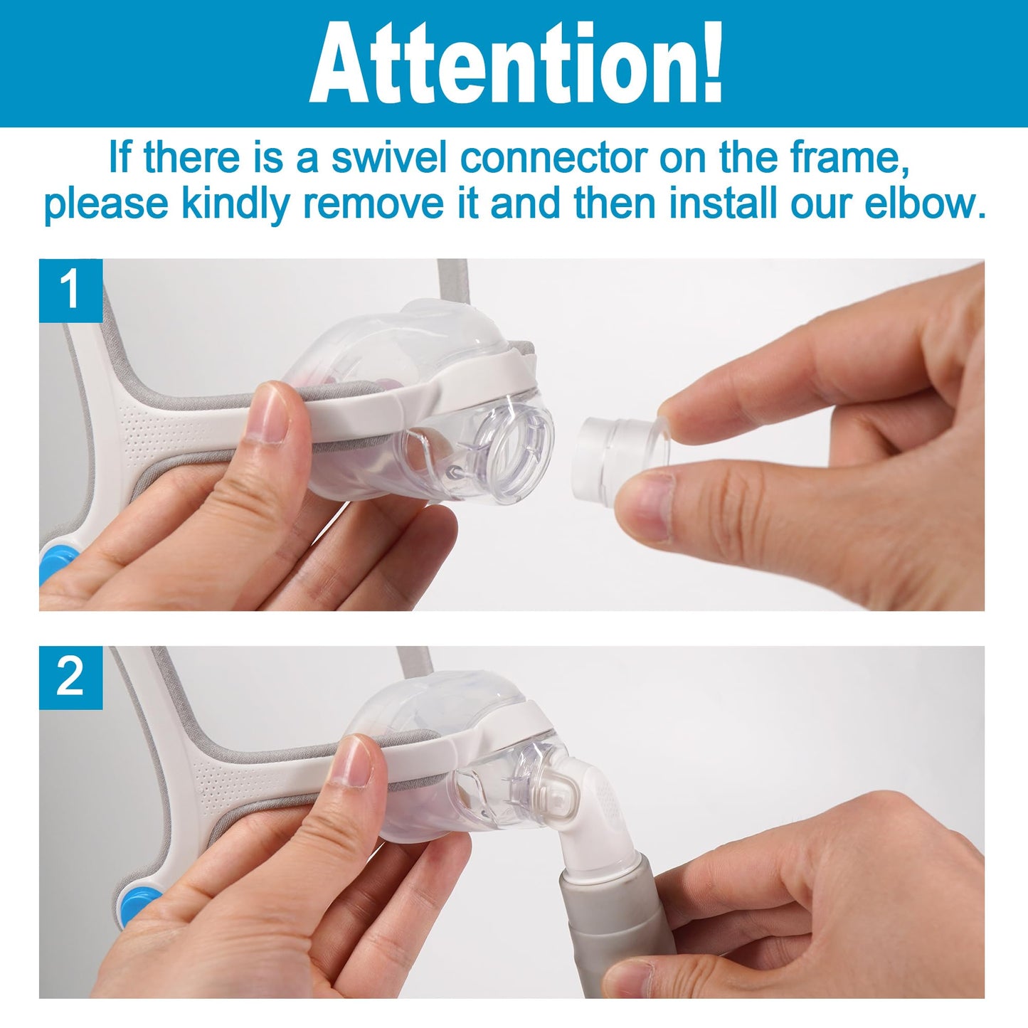 2PCS Replacement Elbow for Airfit N20 - Connect to 22mm Hose Directly, IBEET Quick-Release & 360-Degree Rotatable Replacement Supplies