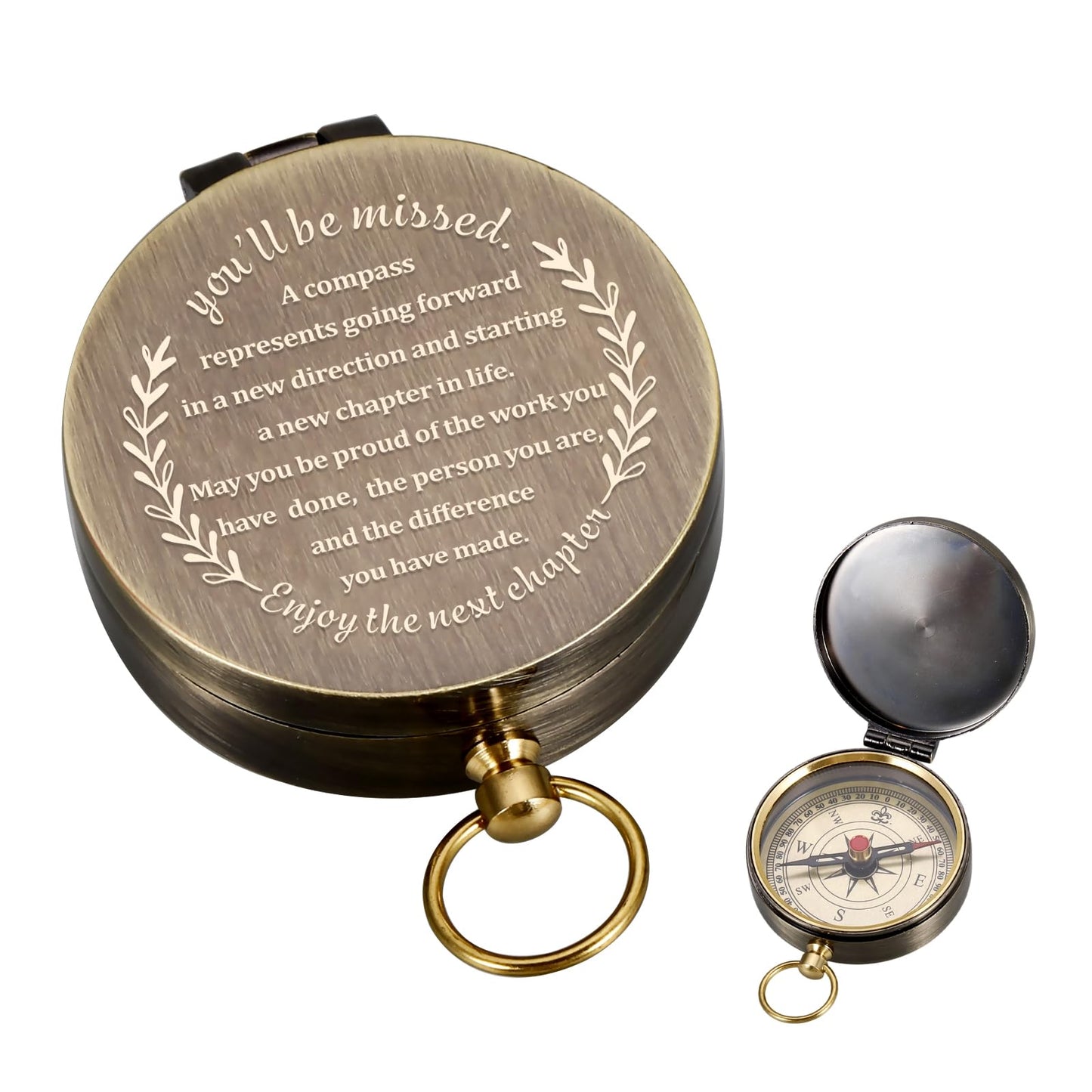 Compass Gift-Retirement Gifts for Men, Compass Present You Will Be Missed for Men, Coworker Leaving Farewell Going Away New Begi